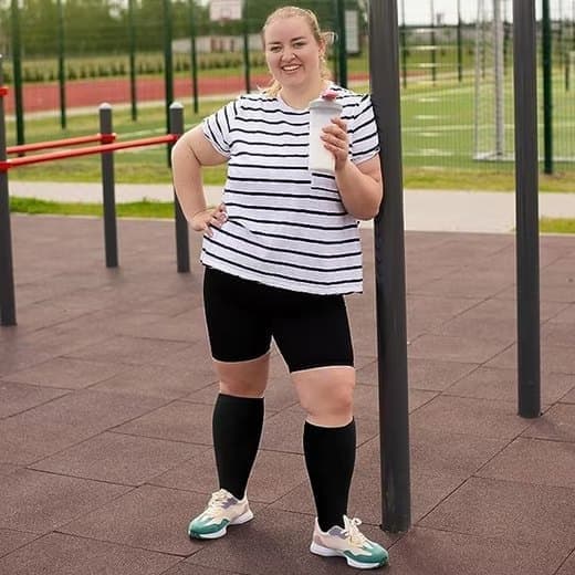 Lollanda Kompressionsstrømper Knæstøttestrømper XXL-4XL, Kompressionsstrømpe til løb og sport, Bred læg