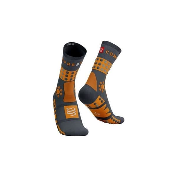 CompressSport - Compressport Trekking strumpor grå orange 42/44 Grå - 42/44