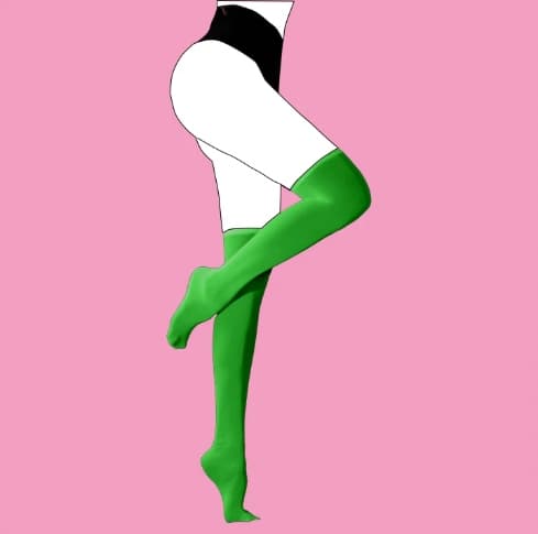 GLOW IN THE DARK strømper Selvbærende knæstrømper Dame Sexy FLUO