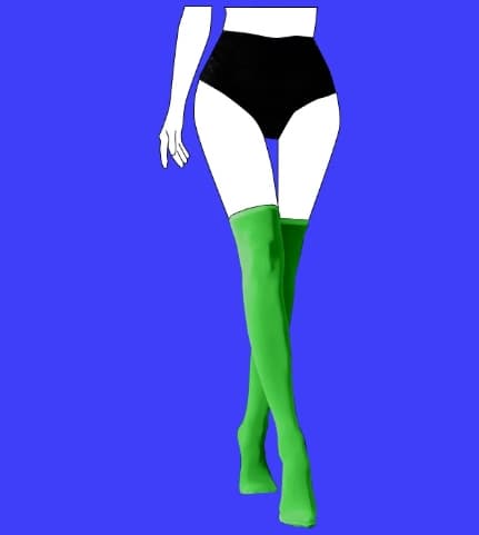 GLOW IN THE DARK strømper Selvbærende knæstrømper Dame Sexy FLUO