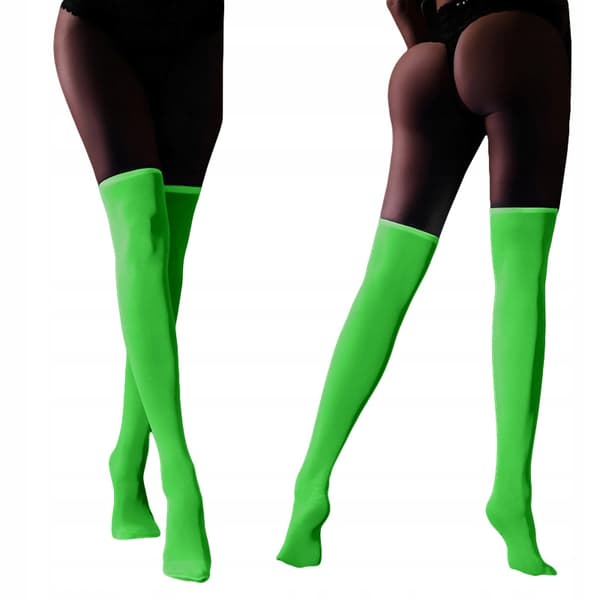 GLOW IN THE DARK strømper Selvbærende knæstrømper Dame Sexy FLUO