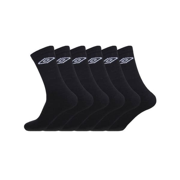 Umbro höga strumpor för män - Förpackning om 6 - Svart - Komfort - Vanlig