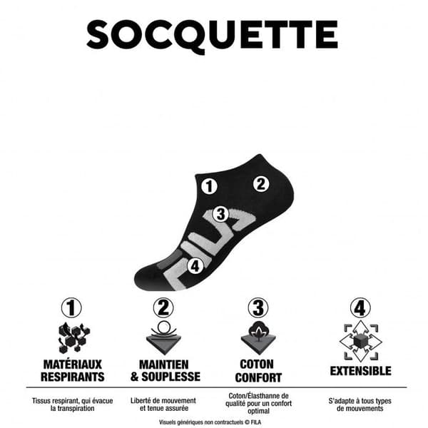 Fila Strumpor Herr, Låg Socka Herr (6-pack) - Vit
