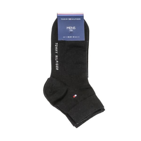 Strumpor - TOMMY HILFIGER - Kvarter - 2 par - Blandad bomull - Svart