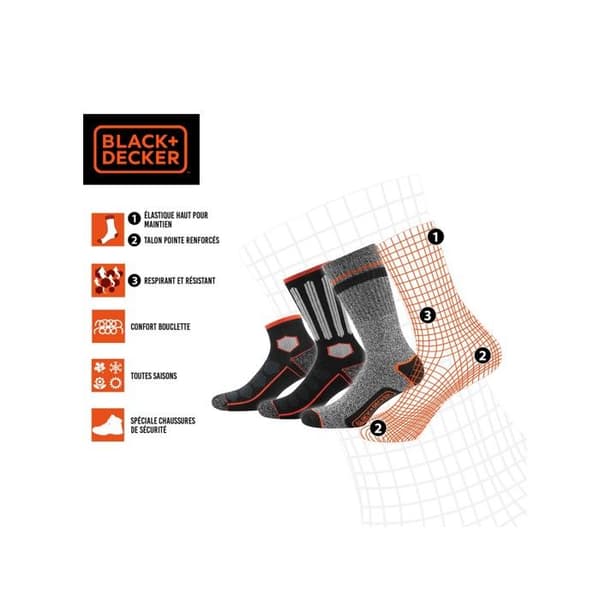 Black & Decker Strumpor Herr, Höga Strumpor Herr (Pack om 6) - Svart