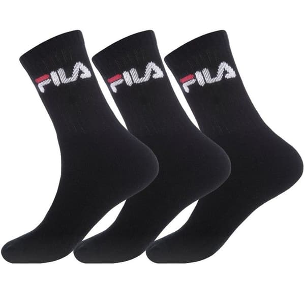 Fila strumpor herr, medelstora strumpor för män, multisport (paket med 3) - svart