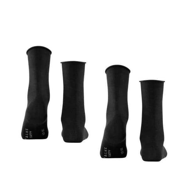 Socks - FALKE - enfärgad - Svart - Stretchbomull - Paket om 2