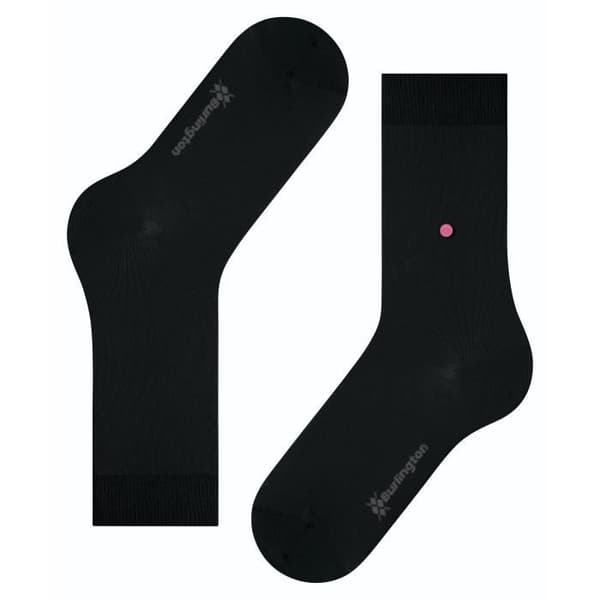 Damstrumpor - Burlington - Lady - Svart - Mjuk kammad bomull - Storlek 36/41