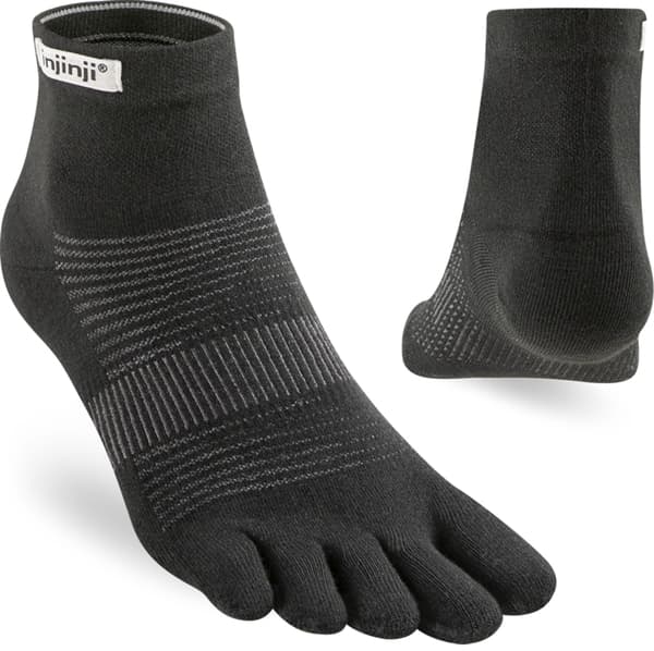 INJINJI RUN ORIGINAL WEIGHT MINI-CREW Black, tåstrumpor löpning