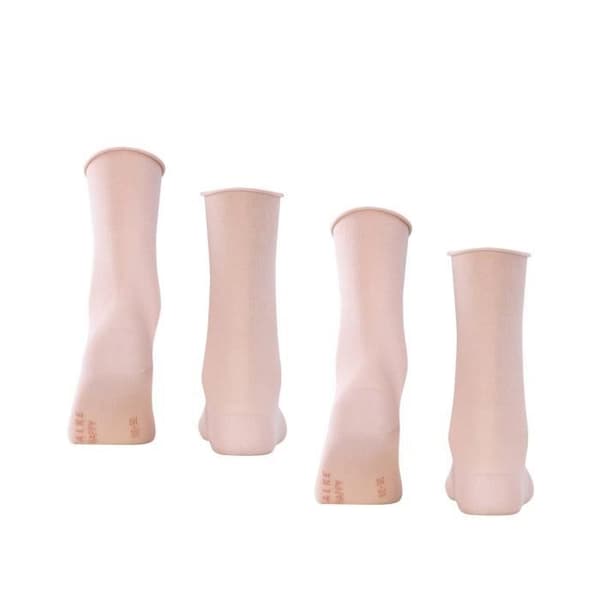 Damstrumpor - FALKE - vanlig, 2-pack - Rosa - Stretchbomull