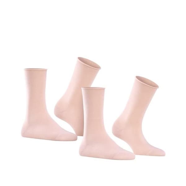 Damstrumpor - FALKE - vanlig, 2-pack - Rosa - Stretchbomull