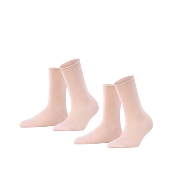 Damstrumpor - FALKE - vanlig, 2-pack - Rosa - Stretchbomull