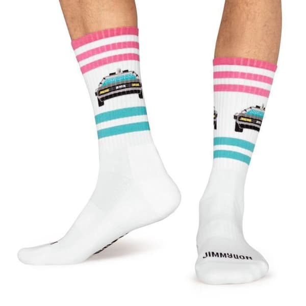 Athletic Delorean Strumpor - Jimmy Lion - Vit - Vuxen - Unisex