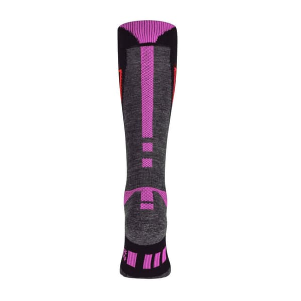 Skidstrumpor för damer Brubeck Snow Force Light Merinoull Grå-rosa, Olika Storlekar