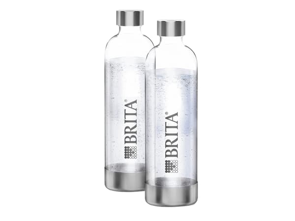 Brita 1043722, Karboneringsflaske, Gjennomsiktig, PET, 1 l, 2 stykker, Bisfenol A (BPA)