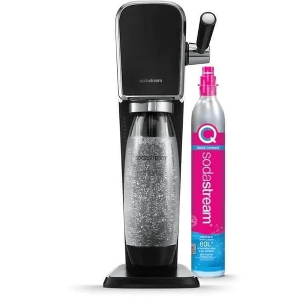 Soda- och kolsyrad vattenmaskin SODASTREAM - ART Svart - 1 diskmaskinskompatibel flaska - 1 gaspatron 60L