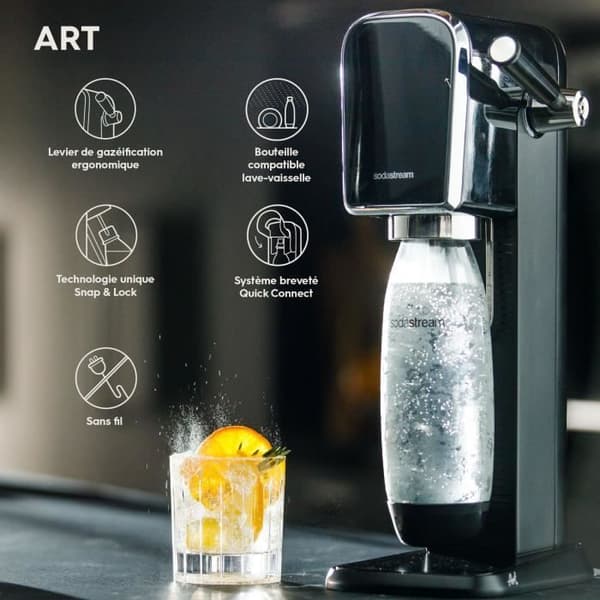 Sodamaskin - SODASTREAM ART - Svart - flaska och kolsyrecylinder ingår