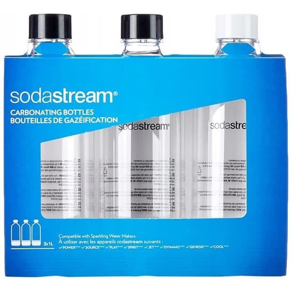 Set med 3 standard 1L Sodastream-flaskor