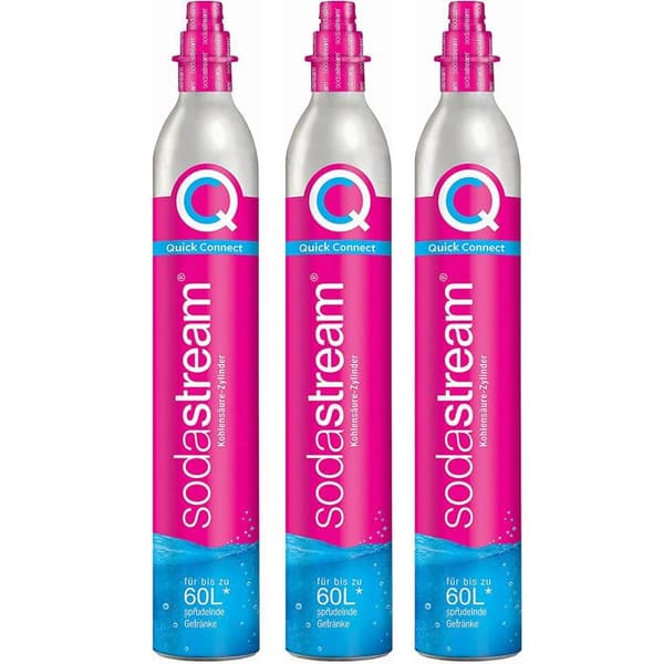 Sodastream Set med 3 CO2-gascylindrar 60l quick connect för kolsyremaskin - 3 x quick connect cylindrar