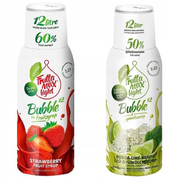 Fruttamax jordgubbs- och limesirap med mynta 500ml