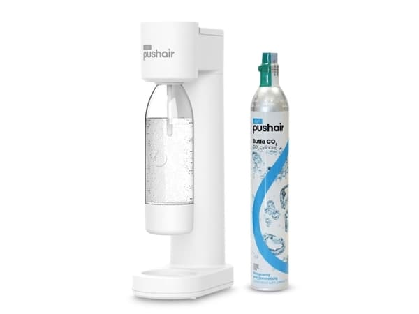 PUSHAIR vattenmättare Dafi vit sifon + CO2-patron + 0,7-flaska
