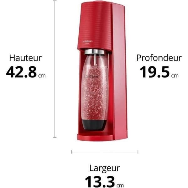 Sodamaskin - SODASTREAM - Terra Rouge - 1L flaska - Quick Connect cylinder - 60L kolsyrat vatten