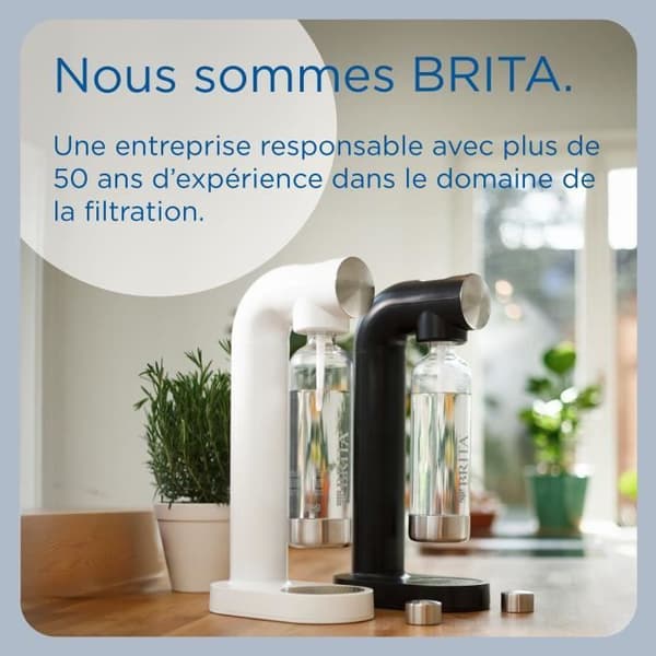 BRITA Soda-maskin - SodaONE Svart - 1 Flaska 1L och 1 CO2-cylinder inkluderad