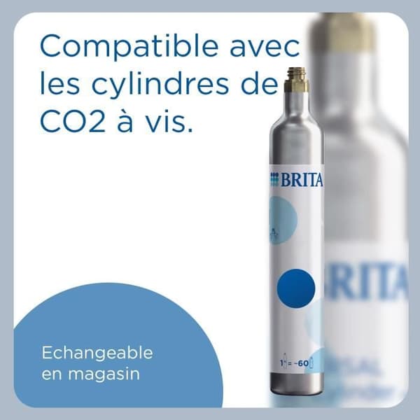 BRITA Soda-maskin - SodaONE Svart - 1 Flaska 1L och 1 CO2-cylinder inkluderad