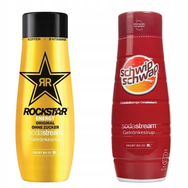 Sirapsset för Sodastream Rockstar Energy Zero och Schwip Schwap Cola Orange