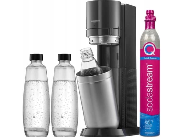 SodaStream DUO, Svart, Rostfritt stål, Glas, 1 l, 60 l, 155 mm, 280 mm