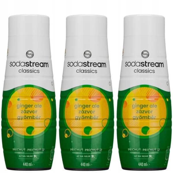 3x SodaStream Ginger Sirap 440ml