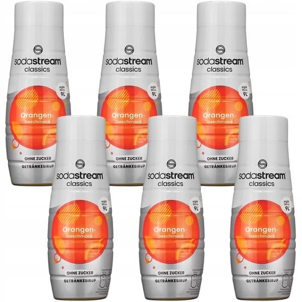 6x SodaStream Apelsinsirap utan socker 440ml