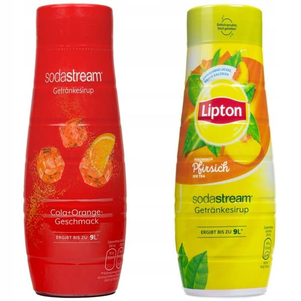 Sirap för SodaStream Cola Orange 440ml+Lipton Ice Tea Peach 440ml