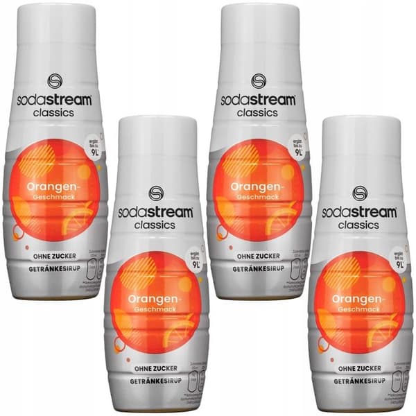 4x SodaStream sockerfri apelsinsirap 440ml