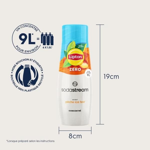 Koncentrat SODASTREAM - Set med 6 koncentrat Lipton Ice Tea Zerosocker - Upp till 54L dryck - 440ml