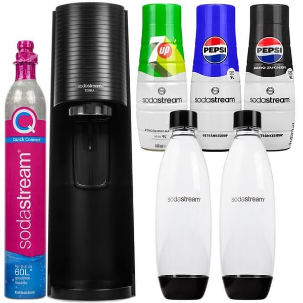 Saturator SodaStream - SodaStream - TERRA - Svart - 2 Flaskor - Inkluderar Sirap