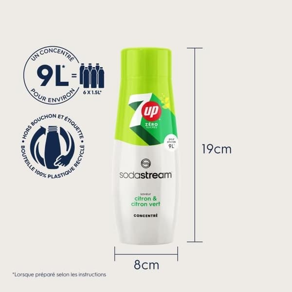 SodaStream Concentrat 7Up Zéro Socker för Kolsyrad Vatten- och Sodamaskin - 440ml