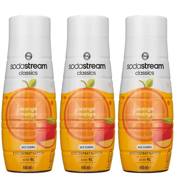 SodaStream Orange Mango Noll Socker 440 ML x3