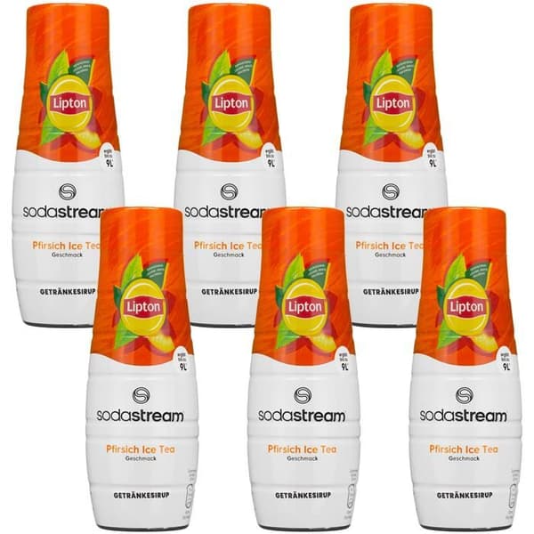 Persikssirap - SodaStream - Lipton - 6x 440ml - Durkande dryck - 9 liter beredd