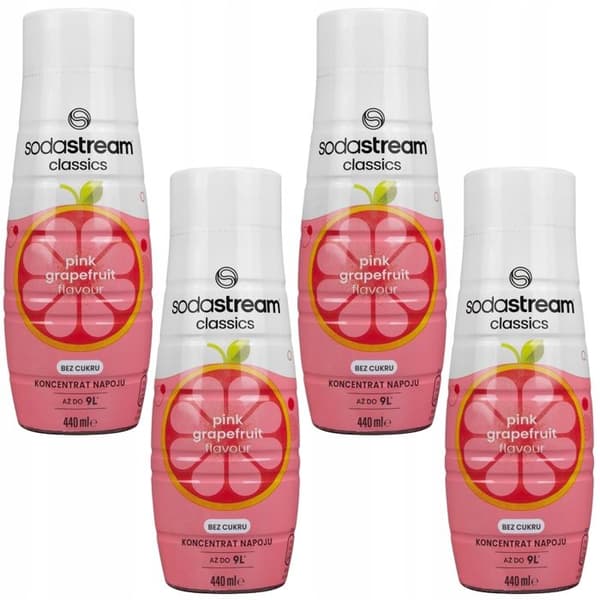 4x SodaStream Pink Grapefrukt Zero sirap 440ml