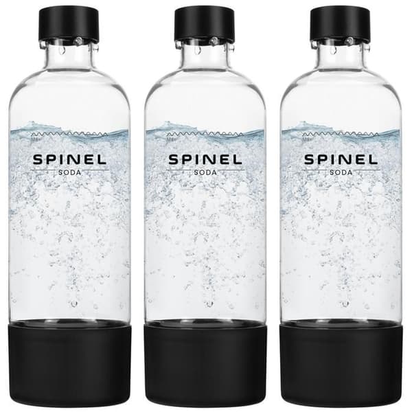 3x flaska av SpinelSoda, svart