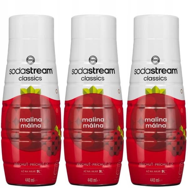 Hallonsirap - SodaStream - 440ml - 3 flaskor - Äkta smak - Enkel att förbereda