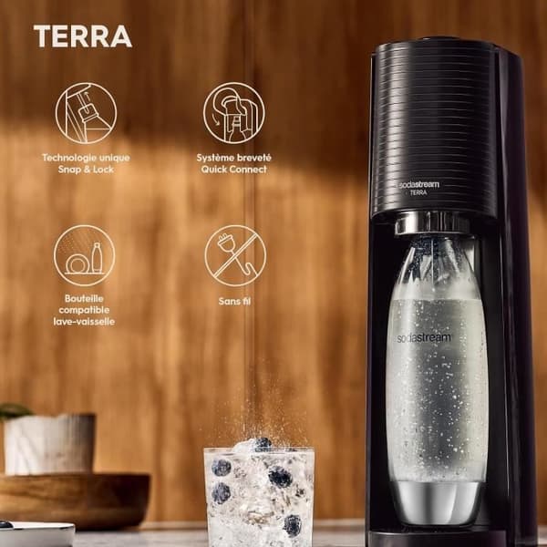 Maskin för Soda - SodaStream - TERRA - Rostfritt Stål - 1L - Diskmaskinsvänlig