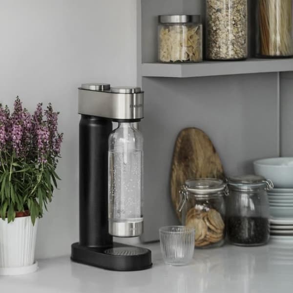 PHILIPS ADD4902BK Sodamaskin - Svart kromfinish - 425g CO²-cylinder - 1L PET-flaska