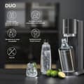 Miniatyrbild 4 av 6: Maskin för läsk och kolsyrat vatten SODASTREAM - DUO Svart - 2 flaskor som är diskmaskinssäkra + 1 gaspatron 60L