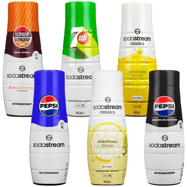 6X SODASTREAM SYRUP PEPSI SCHWIP SCHWAP 7UP KONCENTRAT CITRON FÖR SATERAREN