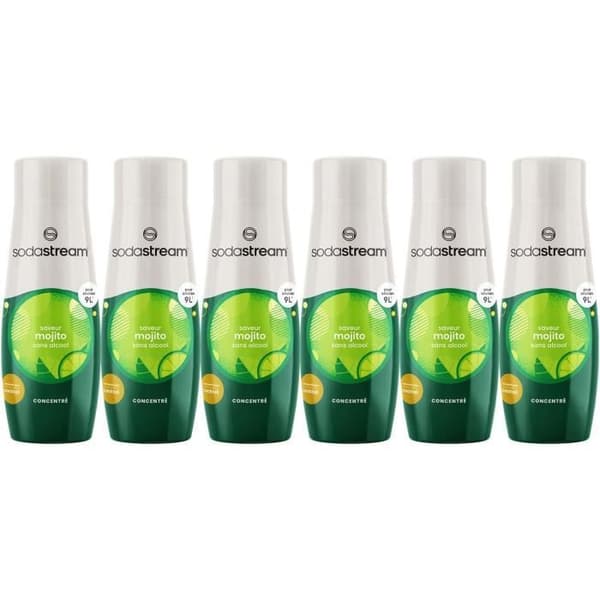 Concentrater SODASTREAM - 6-pack alkoholfria Mojito-kocentrater - Upp till 54L dryck - 440 ml