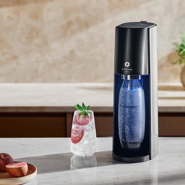 Sodamaskin - SODASTREAM - E-TERRA - 1 diskmaskinflaska - 1 CO2-påfyllning 60L - Svart