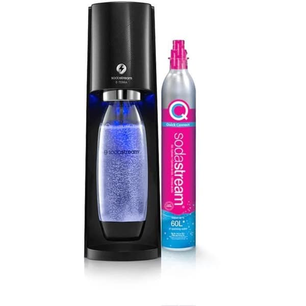 Sodamaskin - SODASTREAM - E-TERRA - 1 diskmaskinflaska - 1 CO2-påfyllning 60L - Svart