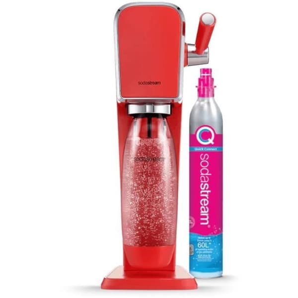 Sodastream sodavattenmaskin - ART Mandarine - 1 diskmaskinsvänlig flaska - 1 gaspatron 60L